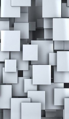 Verdunkelungsrollo in Grau mit 3D-Quadratmotiv