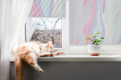 Fenster Rollo mit bunten Farbflecken