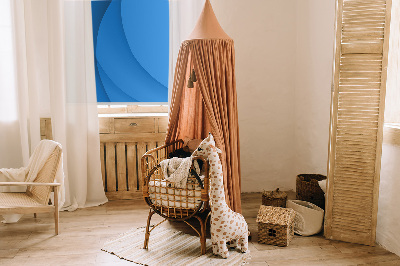 Rollo lichtundurchlässig mit blauem Wellenmuster