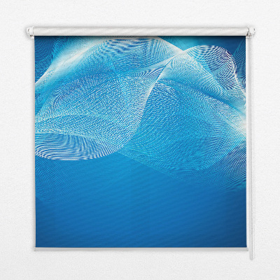 Fenster Rollo mit blauem Animationsmuster