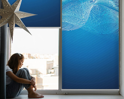 Fenster Rollo mit blauem Animationsmuster