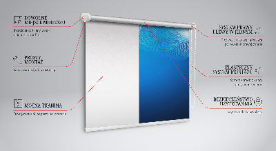 Fenster Rollo mit blauem Animationsmuster