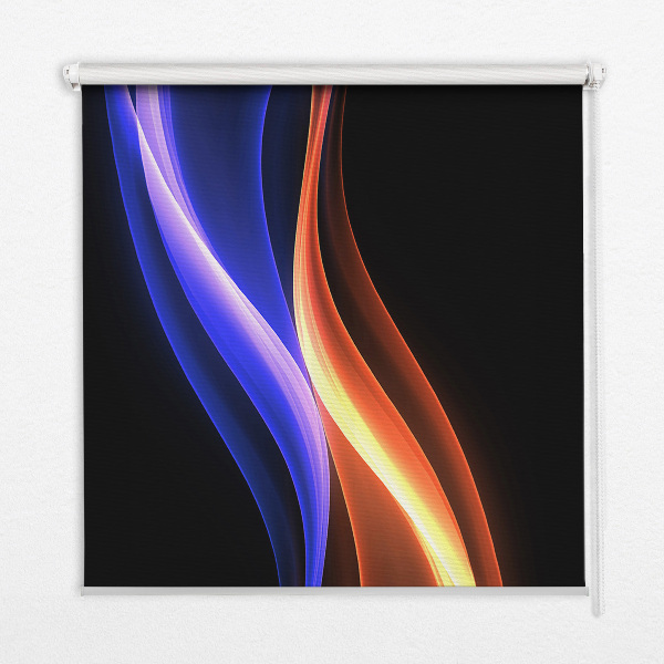 Fenster Rollo mit orange-blauer Animation