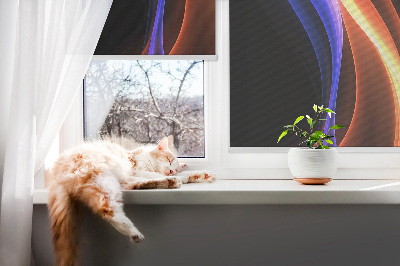 Fenster Rollo mit orange-blauer Animation