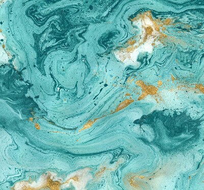Fenster Rollo in Türkis mit Granitoptik