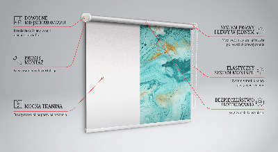 Fenster Rollo in Türkis mit Granitoptik