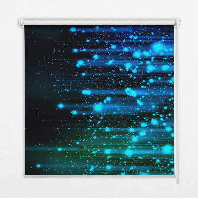 Fenster Rollo in blauer Farbe mit Hagel-Motiv