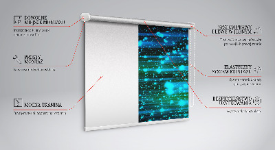 Fenster Rollo in blauer Farbe mit Hagel-Motiv