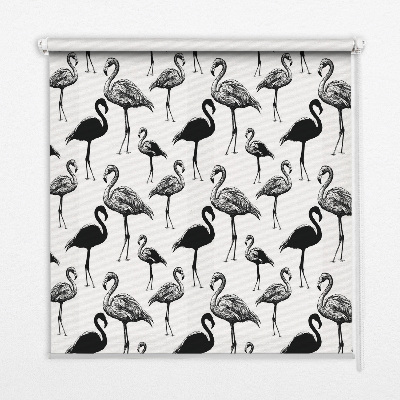 Rollo lichtundurchlässig mit schwarzem Flamingo-Motiv