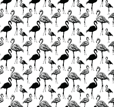 Rollo lichtundurchlässig mit schwarzem Flamingo-Motiv