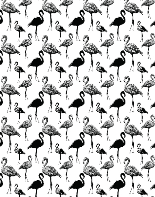 Rollo lichtundurchlässig mit schwarzem Flamingo-Motiv