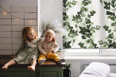 Fenster Rollo mit Blättermotiv