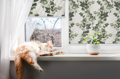 Fenster Rollo mit Blättermotiv