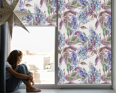 Fenster Rollo mit sommerlichem Blumenmuster