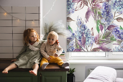 Fenster Rollo mit sommerlichem Blumenmuster