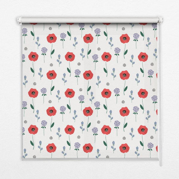 Verdunkelungsrollo mit Mohnblumenmuster