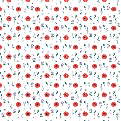 Verdunkelungsrollo mit Mohnblumenmuster