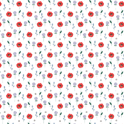 Verdunkelungsrollo mit Mohnblumenmuster