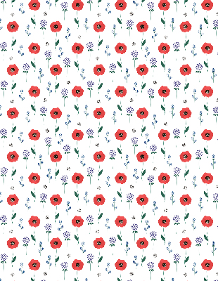 Verdunkelungsrollo mit Mohnblumenmuster