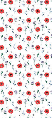 Verdunkelungsrollo mit Mohnblumenmuster
