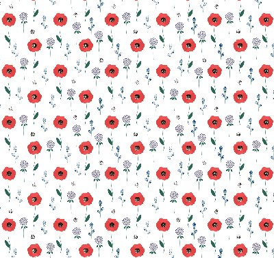Verdunkelungsrollo mit Mohnblumenmuster