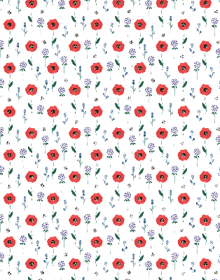 Verdunkelungsrollo mit Mohnblumenmuster