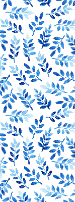 Fenster Rollo mit blauem Blattmuster