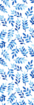 Fenster Rollo mit blauem Blattmuster