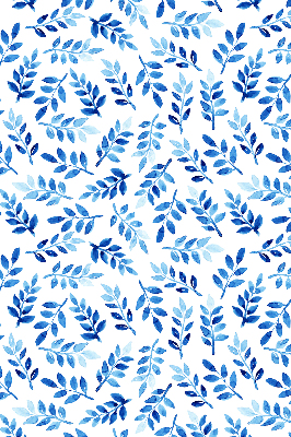 Fenster Rollo mit blauem Blattmuster