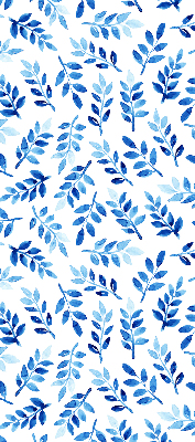 Fenster Rollo mit blauem Blattmuster