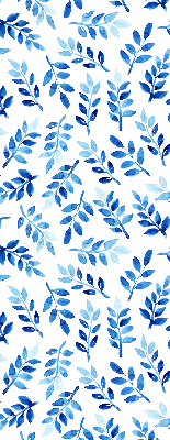 Fenster Rollo mit blauem Blattmuster