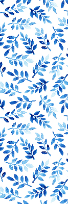 Fenster Rollo mit blauem Blattmuster