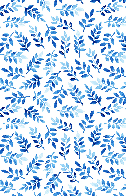 Fenster Rollo mit blauem Blattmuster