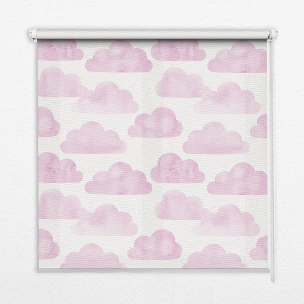 Rollo lichtundurchlässig mit rosa Wolkenmuster