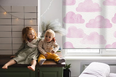 Rollo lichtundurchlässig mit rosa Wolkenmuster