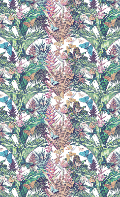 Fenster Rollo mit Schmetterlings- und Blumenmotiv