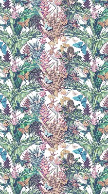 Fenster Rollo mit Schmetterlings- und Blumenmotiv