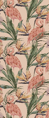 Fenster Rollo mit Flamingos- und Blumenmotiven