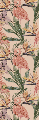 Fenster Rollo mit Flamingos- und Blumenmotiven