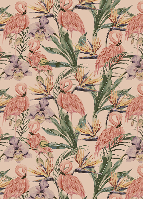 Fenster Rollo mit Flamingos- und Blumenmotiven