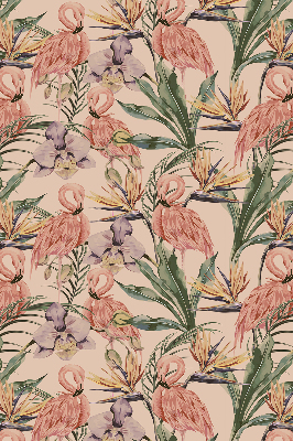 Fenster Rollo mit Flamingos- und Blumenmotiven