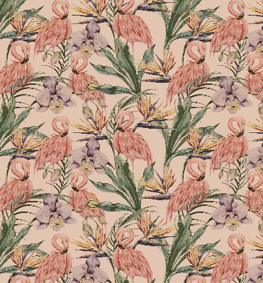 Fenster Rollo mit Flamingos- und Blumenmotiven
