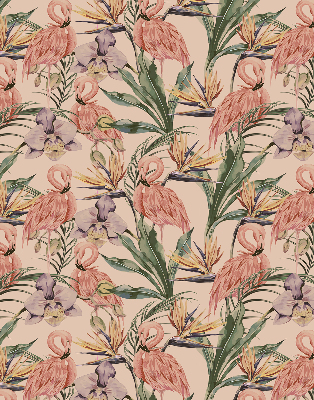 Fenster Rollo mit Flamingos- und Blumenmotiven