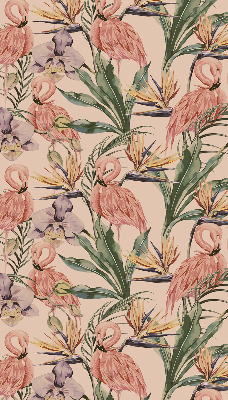 Fenster Rollo mit Flamingos- und Blumenmotiven