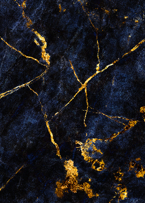 Verdunkelungsrollo in marineblauem Marmordessin