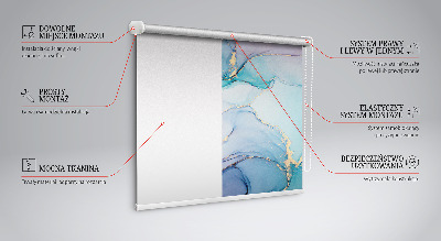 Fenster Rollo in blauem Marmormuster