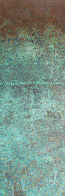 Rollo lichtundurchlässig mit grün lackiertem Metallblech als Bedienseite