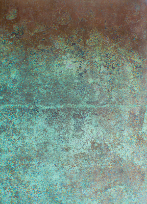Rollo lichtundurchlässig mit grün lackiertem Metallblech als Bedienseite