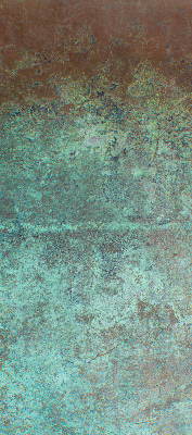 Rollo lichtundurchlässig mit grün lackiertem Metallblech als Bedienseite