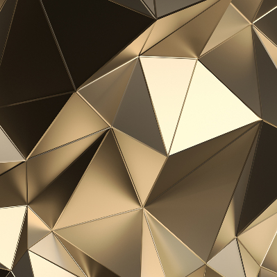 Verdunkelungsrollo mit goldenen Dreiecksmotiven